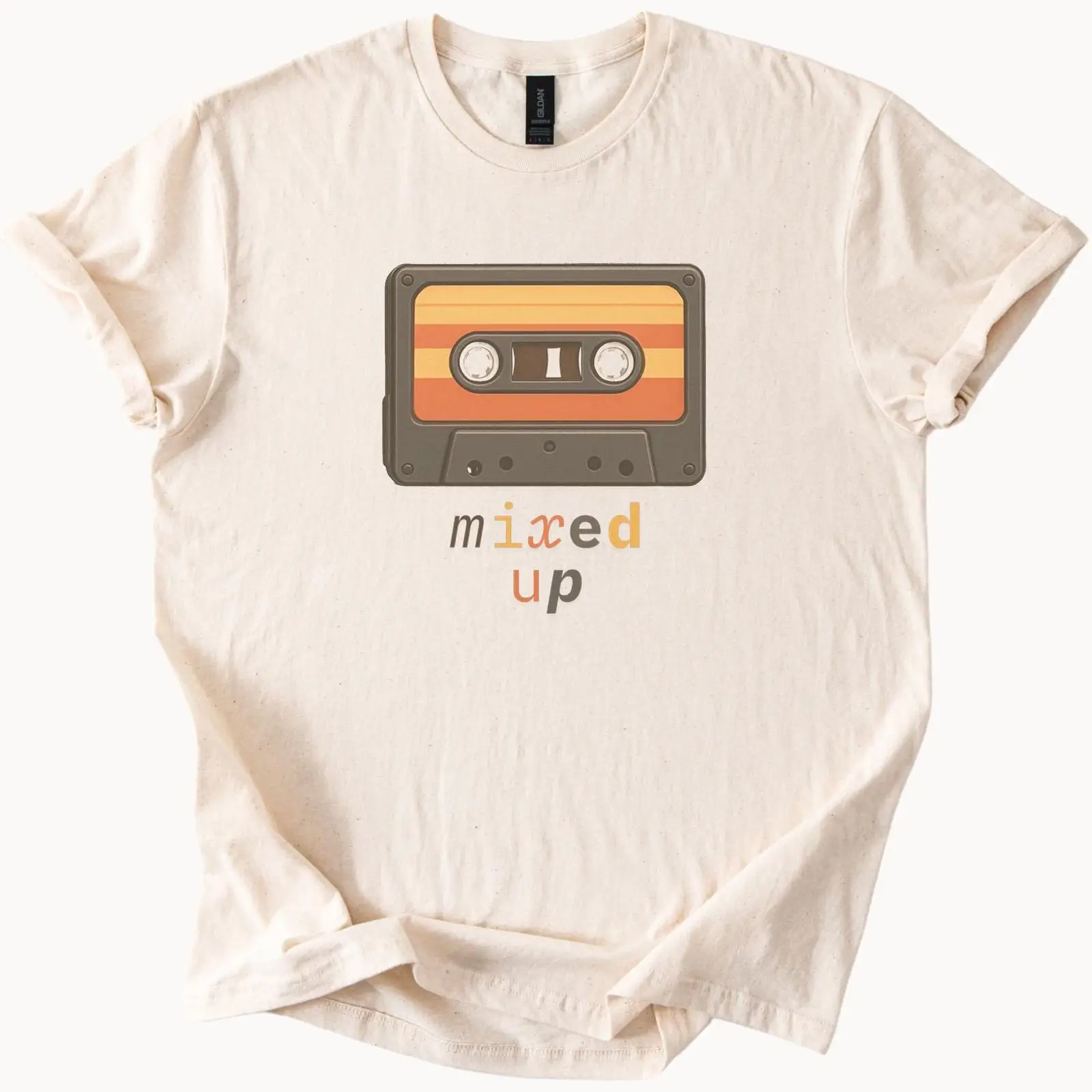 Audio Vibes Music - Camiseta com estampa de fita cassete,
