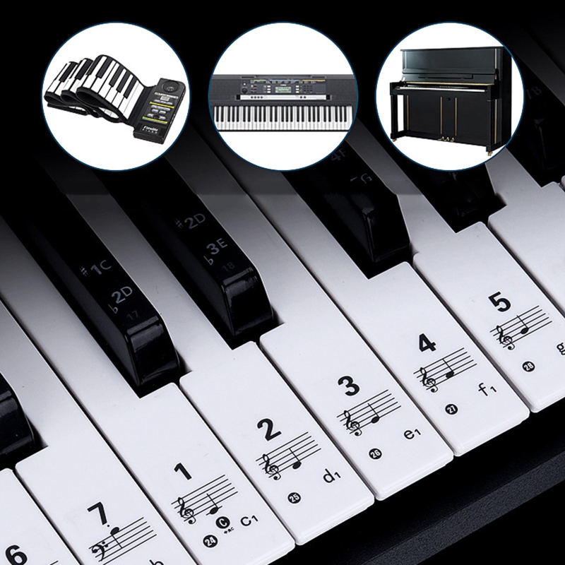 Keyboard Piano 61 Key - Adesivos transparentes removíveis para teclado de