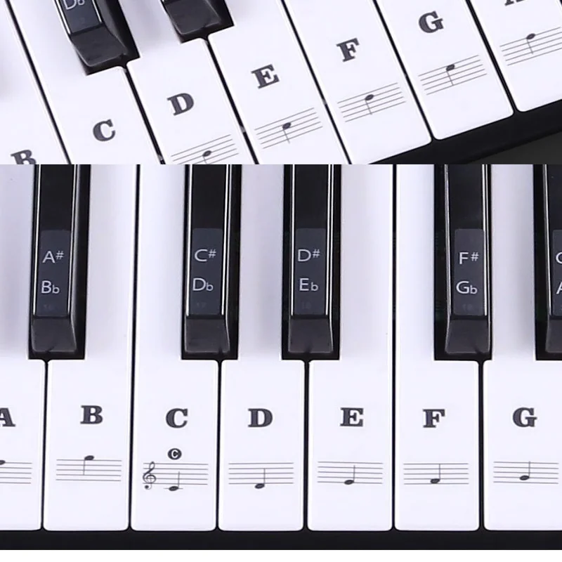 Keyboard Piano 61 Key - 1pc adesivos de treinamento de piano