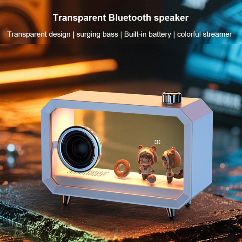 Audio Music Spotify - Diy transparente bluetooth alto-falante rgb iluminação