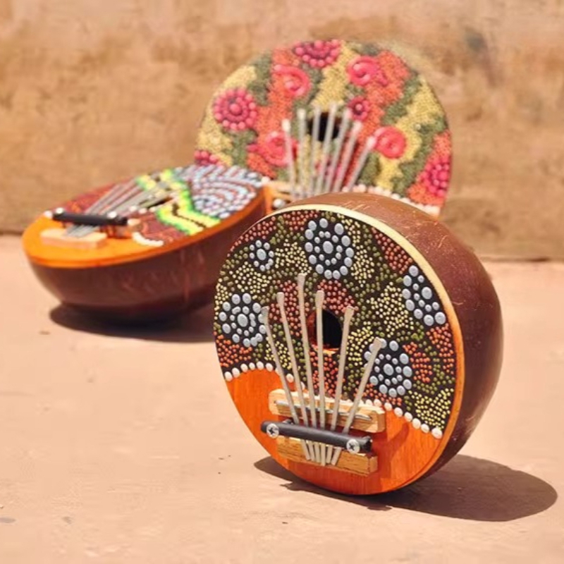 Kalimba Thumb Piano - Kalimba de casca de coco, 7