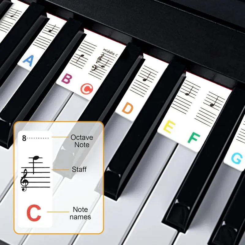 Adesivos de Notas para Teclado - Keyboard Piano 61 Key avaliação e preço