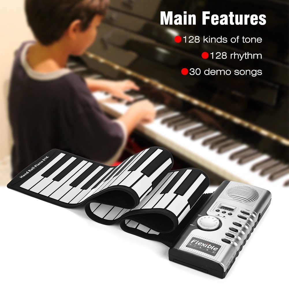 Teclado portátil de borracha d - Keyboard Piano 61 Key avaliação e preço