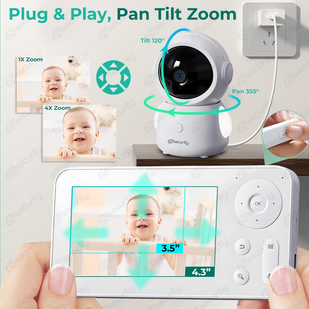 2K Monitor de bebê Wi-Fi com t - Audio Music Google avaliação e preço
