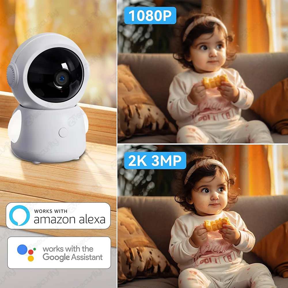 2K Monitor de bebê Wi-Fi com t - Audio Music Google avaliação e preço