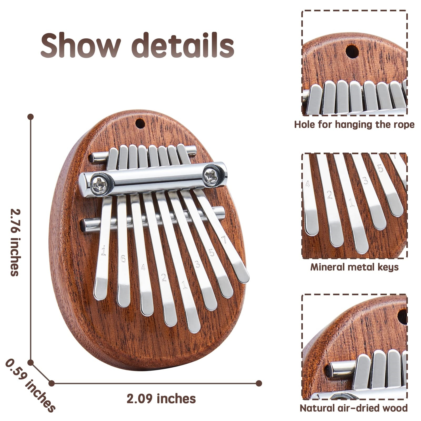 Mini Kalimba 8 Tecla Polegar P - Kalimba Thumb Piano avaliação e preço