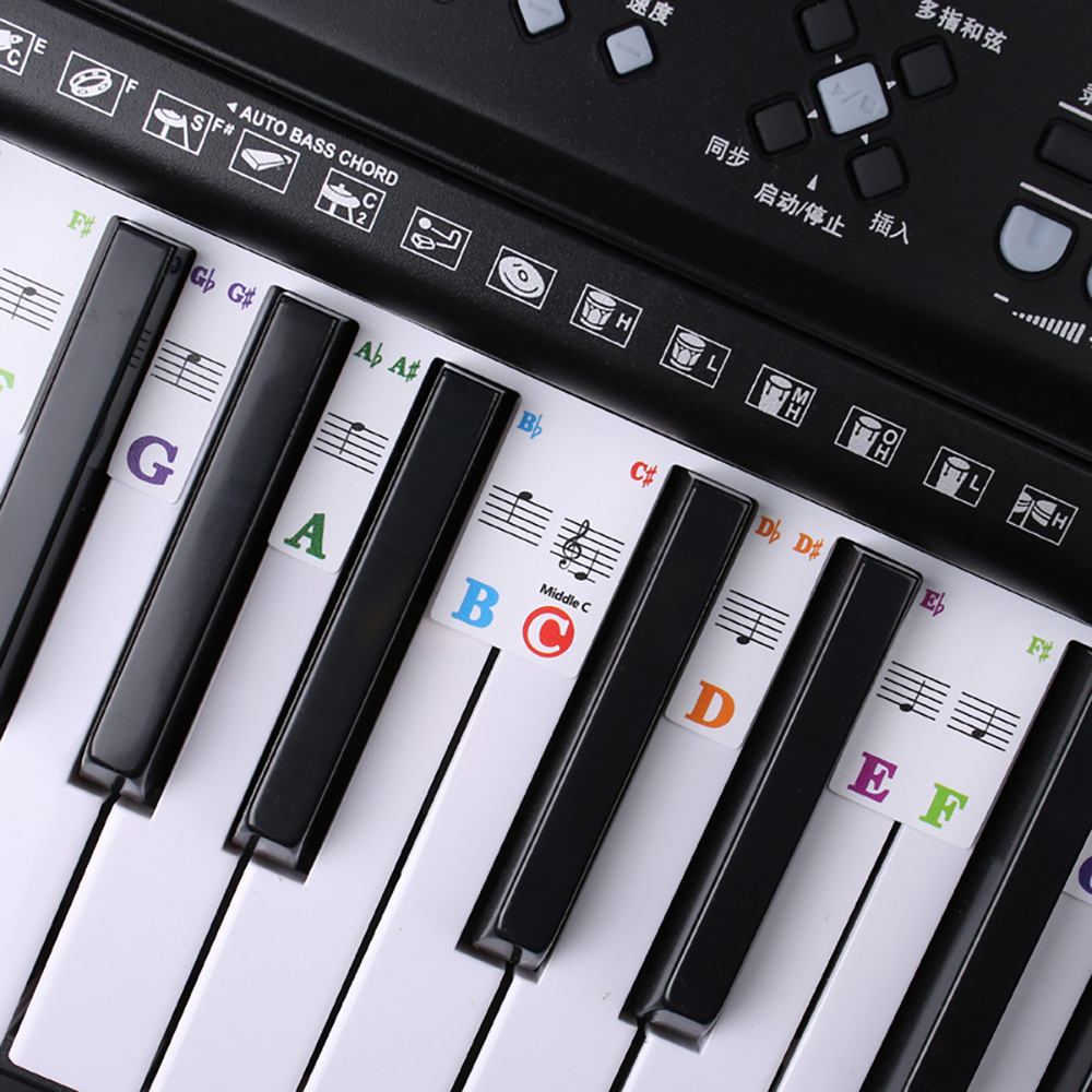 Adesivos de teclado de piano 8 - Keyboard Piano 61 Key avaliação e preço