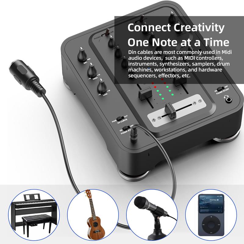 Cabo Conversor MIDI Din 5 para - Audio Music Instrumental avaliação e preço