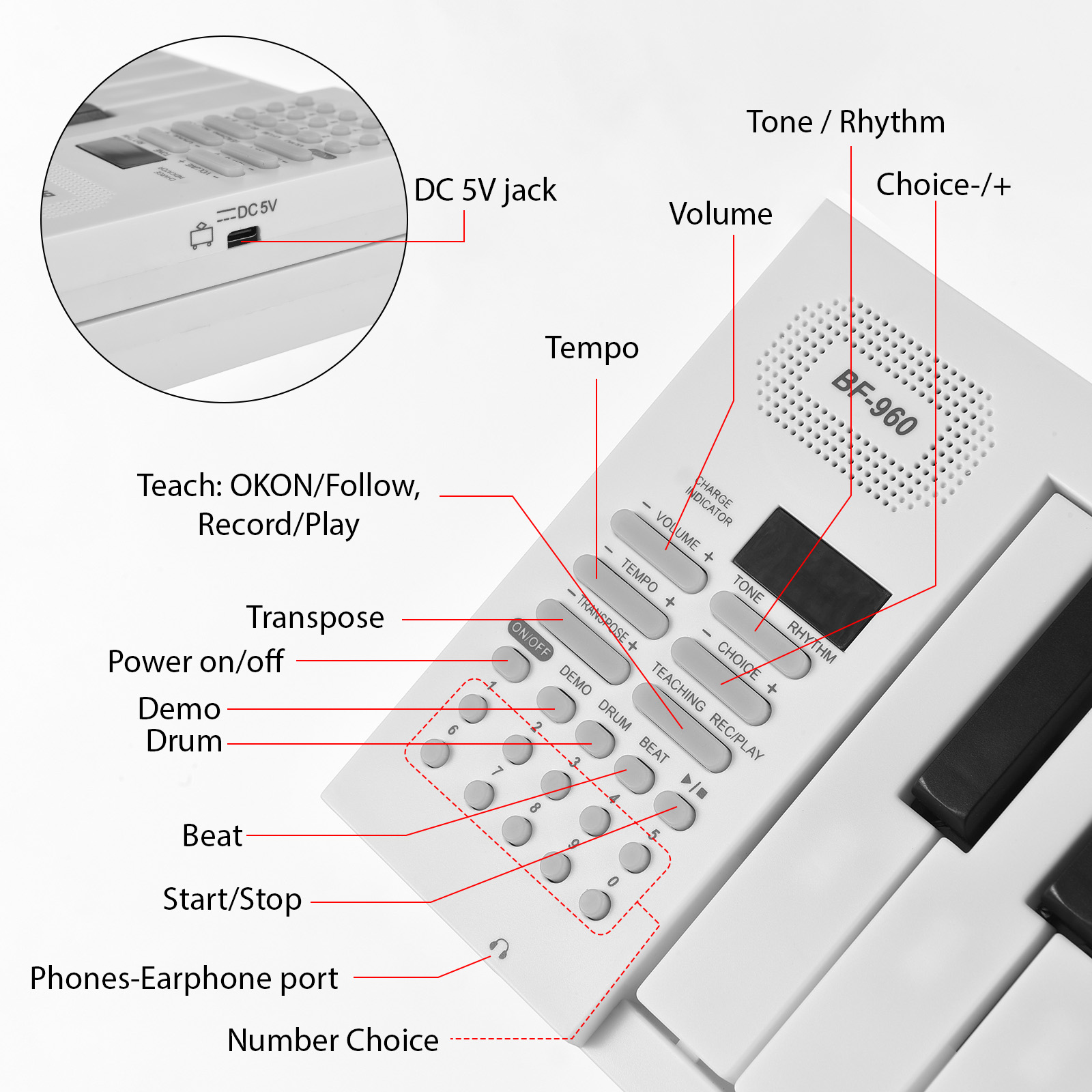 Piano eletrônico dobrável de 6 - Keyboard Piano 61 Key avaliação e preço